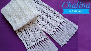 Cómo Hacer Bufanda  Chalina a Croché TutorialEasy Crochet Scarf  How To Crochet a Scarf [upl. by Dee]