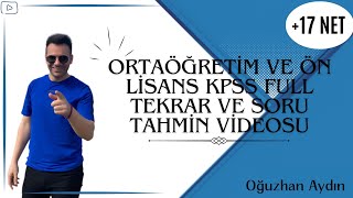 KPSS ORTAÖĞRETİM VE ÖN LİSANS TÜRKÇE FULL TEKRAR VE SORU TAHMİN VİDEOSU [upl. by Ellinehc]