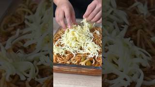 Deliciosa pasta con carne molida 🍝shortviral delicious delicias deliciousfood recetadeliciosa [upl. by Nilats]