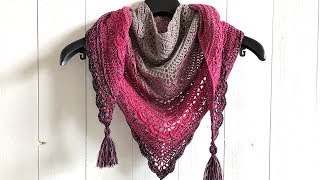 ANA LUCIA SHAWL  FREE TRIANGLE SHAWL CROCHET PATTERN [upl. by Chun709]