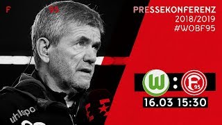 VfL Wolfsburg vs Fortuna Düsseldorf 201819  F95Pressekonferenz  Funkel vor WOBF95 [upl. by Nellahs308]