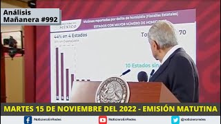 Edición Matutina Martes 15 de Noviembre del 2022 [upl. by Nihhi]