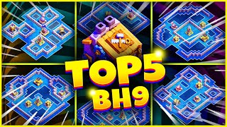 TOP 5 Best BH9 Trophy Base Links 2024  NEW BUILDER HALL 9 Base Clash of Clans [upl. by Iverson771]