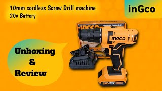 Unboxing amp Review of INGCO 20V Cordless Drill Surprising Secrets Revealed [upl. by Ericha634]