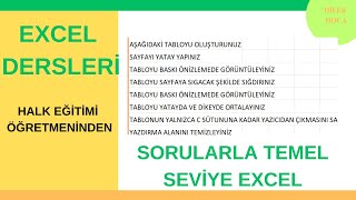 EXCEL 8 SORUDA SAYFA AYARLARI VE YAZDIRMA AYARLARI excel exceldersleri exceltips [upl. by Audre]