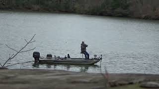 Lone Fisherman Lake Philpott Patrick County Virginia 8 March 2024 [upl. by Suhpesoj]