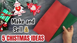 5 CHRISTMAS Sewing Projects to MAKE and SELL To make in under 10 minutes [upl. by Ahsla839]