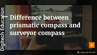 Difference between prismatic compass and surveyors Compass compass survey  Surveying  basic civil [upl. by Anya]