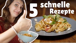 5 schnelle Rezepte in unter 10 Minuten  vegetarisch und abwechslungsreich [upl. by Ecneps471]