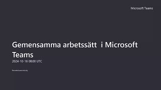 Gemensamma arbetssätt i Microsoft Teamsmp4 [upl. by Annauqal]