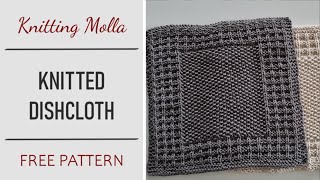 Knitted dishcloth with wafflepattern Free Knitting Pattern [upl. by Nicolina]