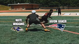 Nate Wiggins vs Javon Baker getting SERIOUS 1on1 Reps preparing for Minicamp 😳🔥 [upl. by Acile]