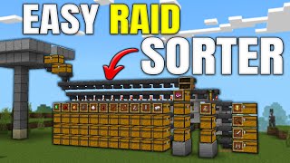 Easy 121 Raid Item Sorter in Minecraft Bedrock MCPEXboxPSSwitchPC [upl. by Aikram]