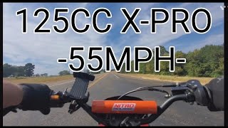 XPRO 125cc pit bike top speed 17 tooth sprocket amp rev limiter delete [upl. by Emelita]