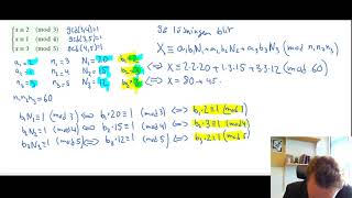 Disk53 Explicit lösning i kinesiska restsatsen Diskret matematik Föreläsning 5 del 3 [upl. by Irrek609]