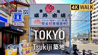 Tsukiji Fish market 2024 築地市場・Tokyos Seafood Paradise・Japan Walking Tour・Ambient City Sound ASMR [upl. by Crofoot]