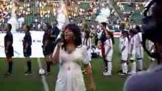 Casey Sanchez singing the National Anthem  LA Galaxy Game [upl. by Kotz51]