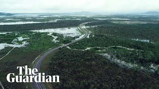 Drone footage shows extent of flood ravaged Townsville [upl. by Enaywd]