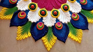 Beautiful amp colorful rangoli for festival Simple rangoli design Beginners rangoli design [upl. by Talanta]