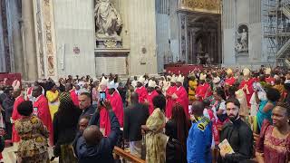 Glorious Entrance Procession  60th Anniversary of Canonization Of the Uganda Martyrs in Rome [upl. by Sterner]