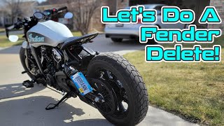 Indian Scout Bobber Fender Delete How To [upl. by Eico]