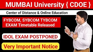 CDOE EXAM TIMETABLE RELEASED 202425Session FYBCOM SYBCOM TYBCOM  Mumbai University [upl. by Adran770]