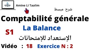 Comptabilité Générale S1  La Balance Exercice 2 [upl. by Khalsa]