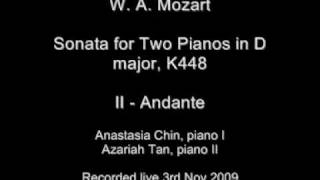 Mozart  Sonata for Two Pianos in D major K448 2nd movement [upl. by Euqnimod]