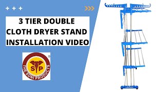 cloth dryer stand installation video l TSP l Lakshay shop model  3 tier double [upl. by Partan242]