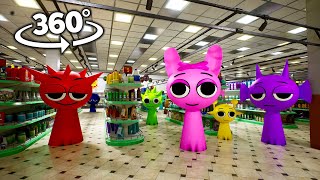 Incredibox Sprunki In Supermarket 360°  4K  VR  360 Video [upl. by Polak909]