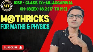 Class 9 ICSE  MLAGGARWAL Chap 18  Standard Angles ex182 17 to 19 [upl. by Euqinomad484]