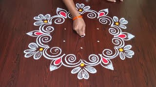 Simple rangoli  friday rangoli  rangoli designs [upl. by Riatsala205]