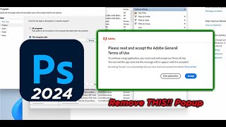 Adobe Photoshop 2024 Disable Popup Forcing To Exit Application [upl. by Baldridge]