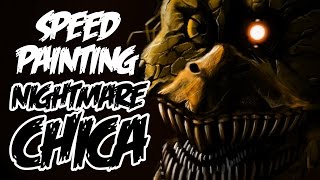 NIGHTMARE Chica Speedpainting FNAF4 Speedpaint By Davide Ruvolo speedpainter [upl. by Yelhak25]