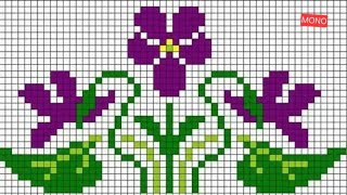 Simple cross stitch pattern on graph ♥️ [upl. by Pas683]