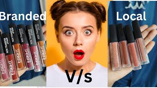 branded vs local lipstick review AfreenKhanu2d review beautyreview lipsticklover [upl. by Ttevi]