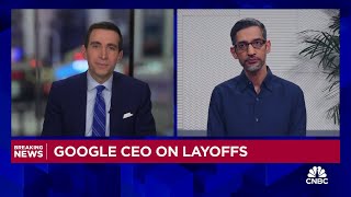 Alphabet CEO Sundar Pichai on layoffs Important to create capacity from within to invest for future [upl. by Kone796]