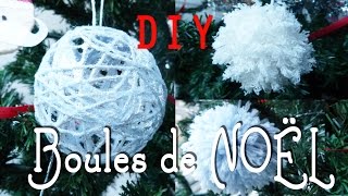 TUTO  Décoration de Noël  Boules de Noël à faire soimême et pompons de laine [upl. by Onitnelav]