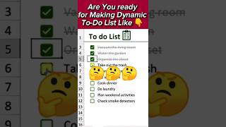 Create Dynamic ToDo list 💯🔥 Excel data exceltips exceltricks shorts [upl. by Adiaj922]