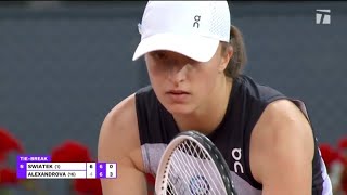 ŚWIĄTEK MADRID EPIC TIE BREAKER VS ALEXANDROVA 2023 [upl. by Ardnaek]