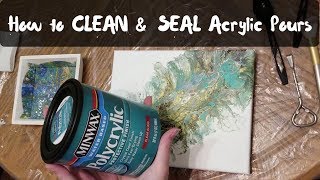 How to Clean amp Seal Acrylic Pours both on Canvas amp Wood [upl. by Alfons]