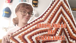 CROCHETING A BLANKET IN 6 DAYS as a beginner [upl. by Feola]