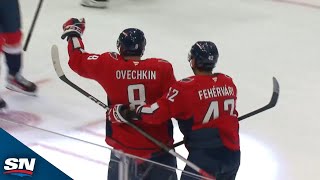 Capitals Alex Ovechkin Nic Dowd Find Back Of The Net For Two Goals In 24 Seconds [upl. by Hauge]