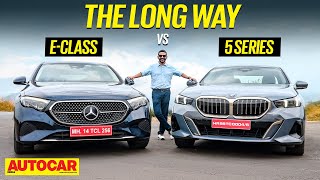 2024 MercedesBenz E Class vs BMW 5 Series  Happy Diwali  Comparison  Autocar India [upl. by Saxela]