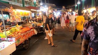 Night crossing of the Banzaan Fresh Market Patong  Thailand [upl. by Nonnek68]