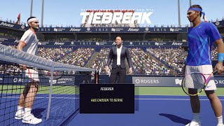 TIEBREAK  Rafael Nadal Vs Roger Federer I Toronto Masters I Expert Difficulty PS5 [upl. by Aynwat]