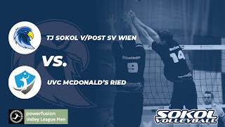 Volleyball Bundesliga unteres Halbfinale Sokol Herren vs UVC McDonalds Ried [upl. by Enaitsirk189]