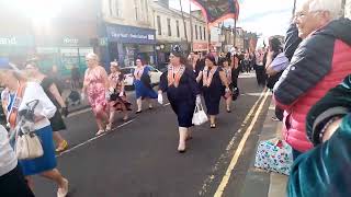 Wishaw main street Orange walk marching flute band 6th July 2024 Saturday evening Lanarkshire [upl. by Ednargel]