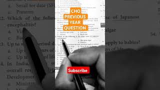 Cho exam preparation 2024  cho previous year question papers  cho nursing vacancy 2024 cho [upl. by Eedya]