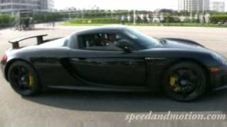 LOUD amp EVIL Black Porsche Carrera GT taking off [upl. by Hallam]